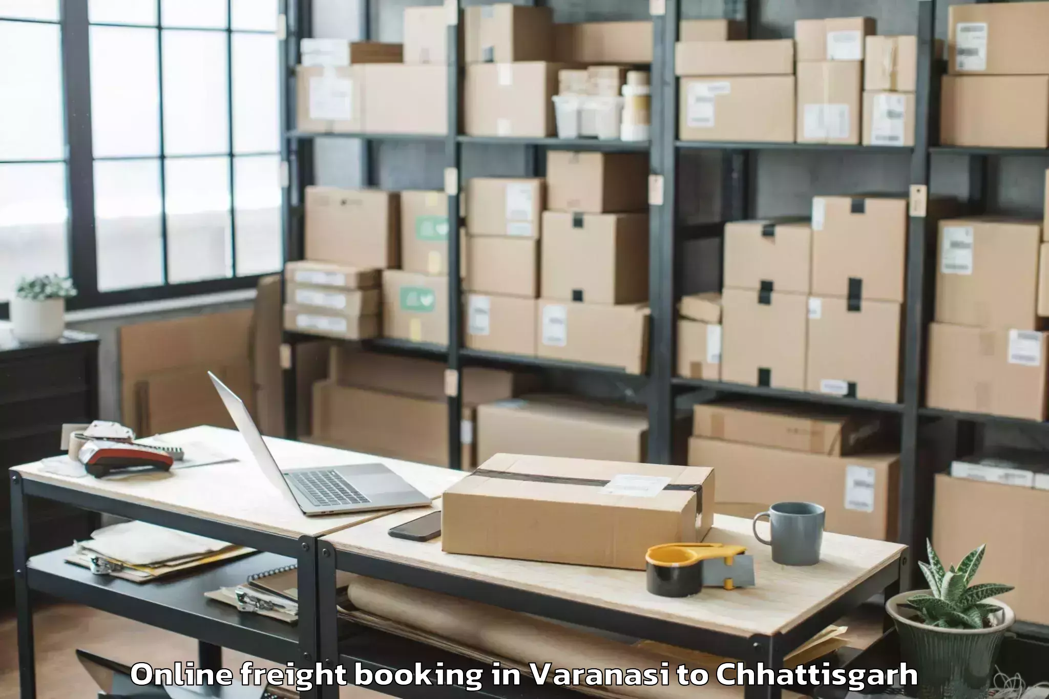 Top Varanasi to Champa Online Freight Booking Available